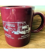 Vintage E J Peter Trucking Coffee Mug Wausau Athens Wisconsin - $9.49