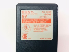 Sony AC Power Adaptor AC-S195 Output DC 9V 800mA Class 2 Made in China OEM - $12.86