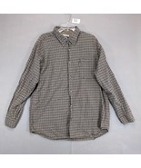 Columbia Men&#39;s XXL Brown Black Plaid Flannel Button Down Long Sleeve Shi... - $30.02 CAD