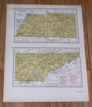 1943 Original Vintage Wwii Map Of Tennessee / Verso South Dakota - £16.86 GBP