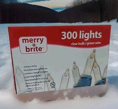 Merry Brite 300 Ct Mini Clear 83&#39; Christmas Lights Green Wire Outdoor In... - £9.74 GBP