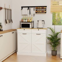 White Kitchen Trash Cabinet: Tilt-Out, Drawers, Storage Rack &amp; Shelves - $3,615.96 MXN