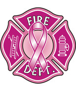 Firefighter Decal 4&quot;x4&quot; Fire Dept. Maltese Cross Breast Cancer Awareness... - £3.88 GBP+
