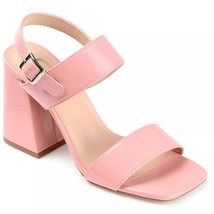 Journee Collection Women Block Heel Slingback Sandals Adras Size US 9M Pink - £20.10 GBP