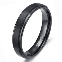 4/6/8/10mm Black Titanium Ring Man Brushed Wedding Band Women Engagement Rings S - £11.01 GBP