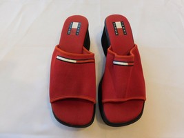 Tommy Hilfiger Platform type Slides sandals Red 8.5 8 1/2 women&#39;s Pre-owned - £20.51 GBP