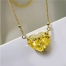3.5 Ct Yellow Diamond Necklace Yellow Canary Heart Necklace 14k Yellow Gold Over - £90.95 GBP