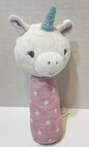 Ingenuity Premium Soft Unicorn Plush Handheld Rattle Baby Infant Pink White 7 in - £7.69 GBP