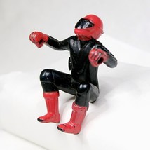 TootsieToy Racing Bike Rider Figure Vintage 1980s Black &amp; Red Motorcycle... - $11.76