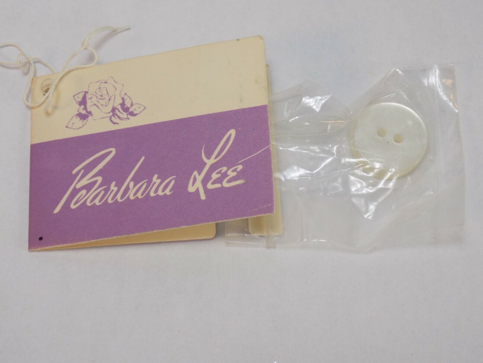 BARBARA LEE SWEATER BUTTON WHITE MOTHER OF PEARL STYLE DOUBLE HOLE - $1.39