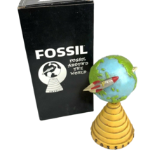 Fossil Watch Space Rocket Ship Globe Vtg Display Orbit Earth Around World 1990s - £46.23 GBP