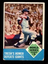 1963 Topps #146 World Series Game 5 Tresh&#39;s Homer Defeats Giants Good *NY5283 - £2.12 GBP