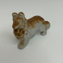 Vtg Sheltie Collie Shepherd Dog Lassie Ceramic Figurine 3.5&quot; Long - £5.78 GBP