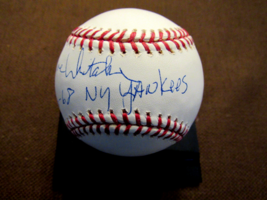 Steve Whitaker 1966-68 Ny Yankees Outfielder Signed Auto Oml Baseball Beckett - £94.95 GBP