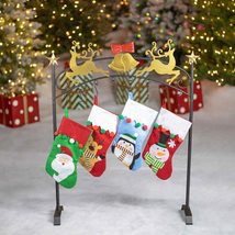 Zaer Ltd. Metal Christmas Stocking Holder Home Decoration (42&quot; Tall Bells with a - £62.50 GBP+
