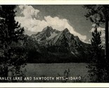 Stanley Lake and Sawtooth Mountains Idaho ID UNP Graycraft Postcard B1 - £5.41 GBP
