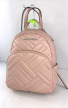 Michael Kors Backpack Abbey Medium Backpack Pastel Pink Quilted Leather B3A - £98.89 GBP