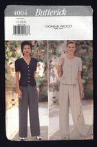 BUTTERICK 4004 by Donna Ricco * 1995 Misses TOP 7 PANTS size 12-14-16 uncut - $6.68