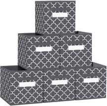 FabTotes Storage Bins 6 Pack Collapsible Storage Cubes, 11&quot;x10.5&quot;x10.5&quot; Large - £31.96 GBP