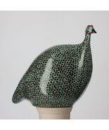 Les Ceramiques de Lussan Small Ceramic Guinea Fowl - Black Spotted Turqu... - €157,71 EUR