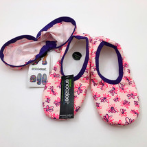 Snoozies Women&#39;s Stretch Comfort Travel Pouch Skinnies Pink Floral Medium 7/8 - £13.30 GBP