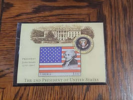 2nd President John Adams $100 Stamp Liberia Mystic Stamp Company - $3.00