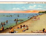Bathing Beach Geneva-On-The-Lake Ohio OH Linen Postcard N25 - $3.37