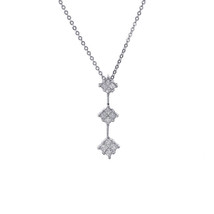 0.50 Carat Princess Cut Diamond Pendant 14K White Gold - £365.71 GBP