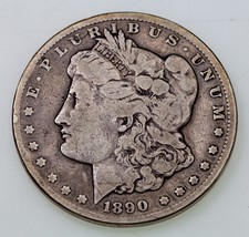 1890-CC $1 Silver Morgan Dollar in Very Good VG Condition, Full Rims - £159.23 GBP