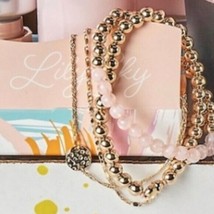 Lily Sky Avery 4-Piece Yellow And Rose Gold Tone Layering Bracelet Set NWT - £23.54 GBP