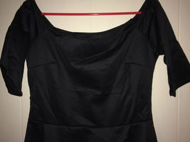 Black polyester off shoulder 3/4 sleeve dance micro mini Dress L - £11.80 GBP