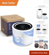 Levoit Air Purifier Filter - 3-Stage HEPA with Activated Carbon, 7.28 in - $51.43