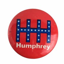 Vintage HHH Logo Hubert Humphrey Pinback Button Political Election Red 1968 - $6.76
