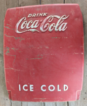 Drink Coca Cola Ice Cold Fridge Door Panel Coke Sign Décor Display Part - $499.09