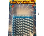 Birthday Cake Topper Blue Spiral Candles Party Decoration 24 Per Pack New - $3.75