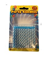 Birthday Cake Topper Blue Spiral Candles Party Decoration 24 Per Pack New - $70.25 MXN