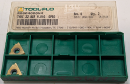 Qty 2 NEW Tool-Flo TNMC 32 NGR W.040 GP50 Carbide Grooving Inserts (R090... - $36.62