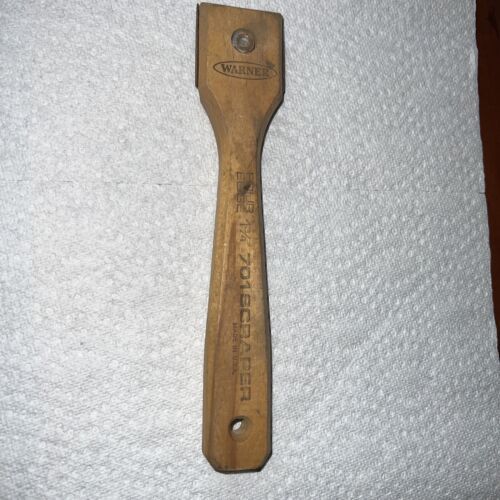 Vintage WARNER Paint Scraper Wood Handle 1 3/4” Edge 9 3/4" Long Made in USA - $14.36