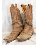 Vintage Tan Leather Tony Lama El Paso Cowboy Boots - £11.08 GBP