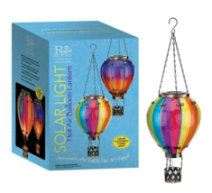 Solar Light Lantern &quot;Rainbow Hot Air Balloon&quot; 23.5&#39;&#39; H Regal Arts &amp; Gift... - $48.50