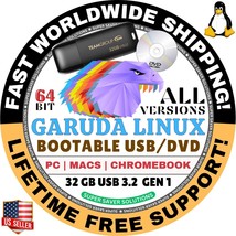 Garuda Linux Os 64-BIT / Live, Full Installer / Usb, Dvd / Mac, Pc / Kde, Xfce - $8.99