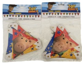 Toy Story 4 Banner Birthday Party Supplies Flag Woodie Buzz New! Lot of 2 - £10.55 GBP