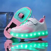 USB Charging Children Roller Skate Casual Shoes Boys Girl Automatic Jazzy LED Li - £121.46 GBP