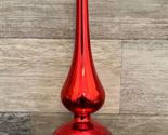 Red &amp; Gold Trimmed 12&quot; Glass Tree Topper Made in West Germany 1950s - $24.18