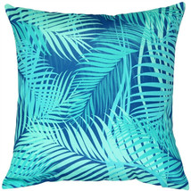Karalina Turquoise Palm Throw Pillow 20x20, Complete with Pillow Insert - £41.92 GBP