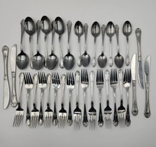 Rogers Co Stainless Alexis Floral Handle Flatware - 35 Pcs (Fork, Knife &amp; Spoon) - £15.45 GBP