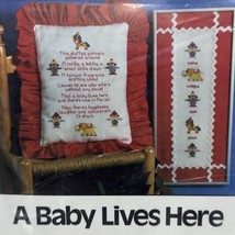 1981 Cross Stitch Kit “A Baby Lives Here” Pillow By Better Home &amp; Gardens Pillow - £9.10 GBP