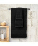 Black 12 Piece Bath Towel Set for Bathroom Wealuxe Collection 100% Cotto... - $54.66 CAD