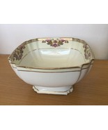 Vintage antique hand painted Nippon red M mark salad bowl square free sh... - £40.21 GBP