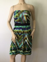 MAX AND CLEO Silky Multi Color/Graphic Abstract Print Strapless Dress (Size 10) - £23.55 GBP